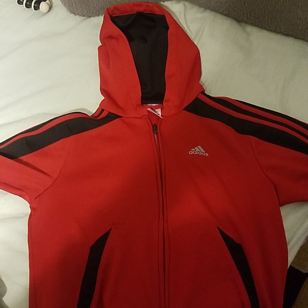 Adidas red/black track jacket